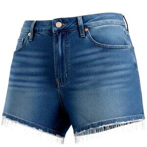 Old Navy NEW Size 24 Slouchy Straight Denim Shorts High Rise Raw Hem Cut Off